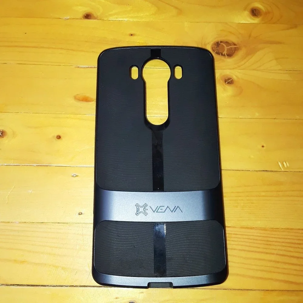 Black Matte Wavy LG v10 Grip Hybrid Dual Layer Phone Case